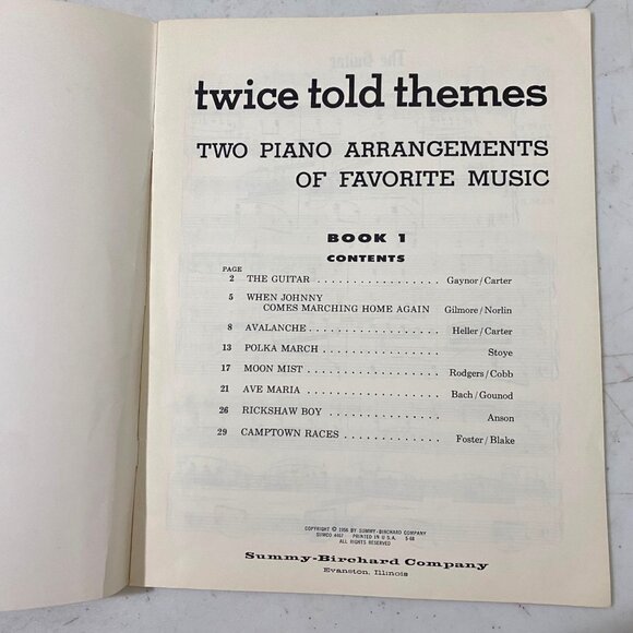 Twice Told Themes Two Piano Arrangements of Favorite Music Book 1 and II Vintage - Picture 3 of 8